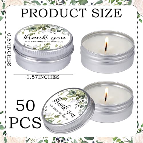 MTLEE 50 Pcs Greenery Wedding Candles Gift Favors for Guests 1 Oz - Image 6