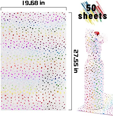 MR FIVE 50 Sheets Large Size Rainbow Glitter Tissue Paper Bulk,20" x 28",Rainbow Sparkle Tissue Paper for Gift Bags,Graduation,Weddings,Birthday,Holiday Party - Image 3