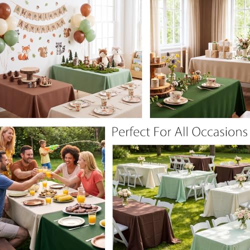 12 Pack Woodland Round Plastic Tablecloth (Woodland-Rectangle) - Image 6
