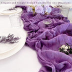 12 Pack Purple Cheesecloth Table Runner 10FT Boho Fabric Rustic Cheese Cloth Table Runner for Wedding Bridal Shower Baby Shower Gauze Sheer Birthday Party Table Decorations 20 x 120 Inch Long - Image 7