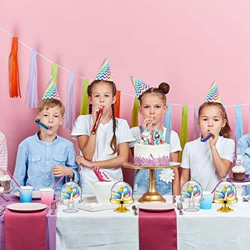 Tessco for you 48 Pcs Plastic Mini Cake Stand with Dome Lid,Gold, Clear - Image 3