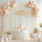 10x12ft Ivory Backdrop Curtain Panels for Parties - Wrinkle Free Polyester Photo Curtain Backdrop Wedding Back Drop Fabric Drapes for Party Decorations Background for Photography - Image 6
