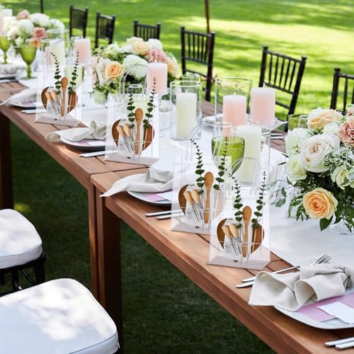 55Pcs Baby Shower Prizes for Game Winners 6 Sets Charcuterie Board with Spoons Butter Spreaders Forks Plaid Towel Thanks Card and Gift Bags for Bridal Shower Favors Party (Heart Shaped) - Image 7