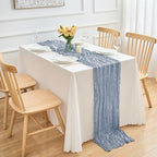 16 Pack Dusty Blue Cheesecloth Table Runner 21.5 x 120 Inches Boho Gauze Table Runners 10FT Long Cheese Cloth Table Runner for Bridal Shower Baby Shower Birthday Party Wedding Decor - Image 2