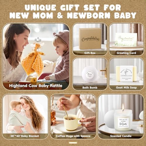 New Mom Gifts & Baby Gift Set for Newborn, Baby Shower Gifts for Mom to Be,Newborn Baby Gifts,Pregnancy Gifts for Expecting Mom,New Mom Care Package After Baby, Gifts for Women and Newborn Baby - Image 2