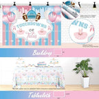 Touchdowns or Tutus Gender Reveal Decorations, Baby Boy or Girl Gender Reveal Decorations, Football Party Decor Backdrop Balloon Banner Tablecloth Cake Cupcake Topper Box Sash Pink Blue - Image 4