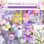 195 Pc Butterfly Baby Shower Decorations, A Little Butterfly Is On The Way - Image 6