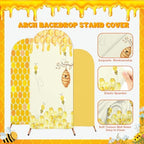 3 Pcs Honey Bee Arch Backdrop Covers Honey Theme Stretchy Backdrop Cover - Image 4