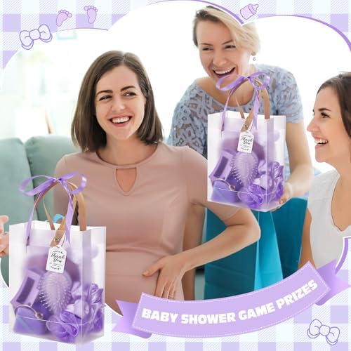 74Pcs Baby Shower Prizes for Game Winners Baby Shower Favors Gifts including Headband Hair Brush Jewelry Box with Gift Bag for Baby Shower Game Prizes Wedding Bridal Shower Favors (Purple) - Image 5