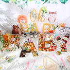 Mifoci 4 Pcs Large Baby Shower Food Trays 13.7" Charcuterie Board Letter Shaped Serving Platter Fillable Boxes for Gender Reveal Baby Shower Party Paper Chocolate Candy Decoration - Image 3