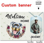 Custom Welcome Home Banner Decoration,Dog Theme Welcome Back Home Yard Sign for Outdoor Decor, Military Homecoming Deployment Returning Party Supplies(5x7.5ft) - Image 2