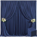 4 Panels Navy Blue Backdrop Curtain for Parties Wedding Wrinkle Free 20ft x 10ft Backdrop Drapes Panels for Baby Shower Gender Reveal Birthday Photo Photography Polyester Fabric Background Decoration by Suppromo