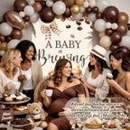 Tegeme 7.2ft A Baby Brewing Arch Backdrop Cover Coffee Themed Baby Shower Decoration Large Brown Coffee Bean Theme Backdrop Party Favor for Gender Reveal Welcome Boy Girl Party Supply Decorations - Image 6