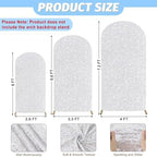 MODFUNS Silver Sparkle Arch Cover Sequin Arch Stand Cover 6&6.6&7.2ft Wedding Arch Cover Fitted Spandex Arch Cover Stretchy Arch Cover Covers for Arch Vintage Cover Fabric for Wedding - Image 2