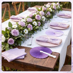 Mifoci 60 Pcs Purple 24 Pcs Round Paper Folding Fans Bulk for Party - Image 4