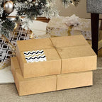 12 Kraft Gift Extra Large Wrap Boxes Bulk with Lids，12 Tissue paper and 80 Different Occasion Tag Stickers for Graduations,Mother’s, Father’s Day,Birthdays, Baby Showers, Weddings Presents Packaging - Image 6