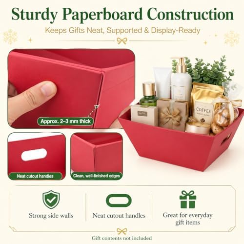 CDIVEFTN Baskets for Gifts Empty, 10 Pack Red Gift Basket Kit with Bags - Image 3