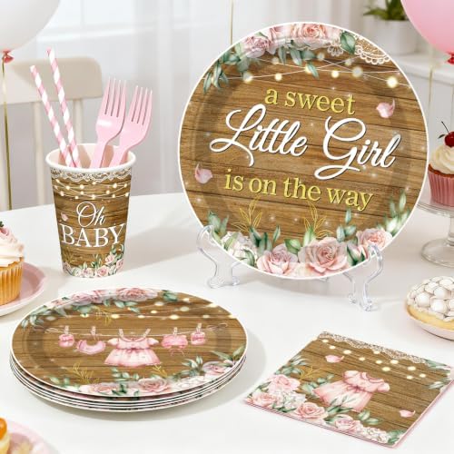 243pcs Floral Baby Shower Decorations for Girls, Serves 25 - Image 5