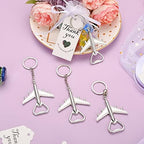 50PCS Airplane Bottle Opener Keychains for Wedding or Bridal Shower Favors, Gifts, Souvenirs to Guests (Silver) - Image 5
