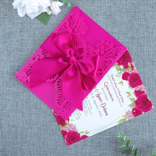 20 PCS Butterfly Quinceanera Invitation, Laser Cut Invitation Cards - Image 4