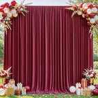 10x10ft Burgundy Backdrop Curtains for Wedding Parties Wrinkle Free Wine Red Curtains Photo Backdrop Drapes for Photography Birthday Baby Shower Soft Fabric Party Backgournd for Photoshoot by Partisky