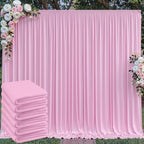 30 ft x 10 ft Wrinkle Free Baby Pink Backdrop Curtain for Parties, 6 Panels 5ftx10ft Thick Polyester Photo Backdrop Drapes for Baby Shower Birthday Party Photography Wedding Backdrop Stand by Outpain