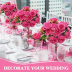 8 Bundles Artificial Peony Centerpiece Flowers,Hot Pink - Image 6