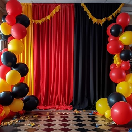 50×12ft Wrinkle Free Red Backdrop Curtain for Wedding Parties,10 Panels 5×12ft Long Soft Silky Polyester Backdrop Drapes Red Photo Back Drop Curtains for Photography Stage Christmas Background Cloth - Image 6