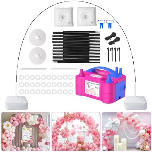Chamvis Balloon Arch Kit and Electric Balloon Pump, 7.4ft Balloon Arch Stand with Base - for Wedding Baby Shower Birthday Party Decorations by Chamvis