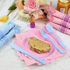 100Pack Pre Rolled Gender Reveal Cutlery Set with Napkins - Image 5