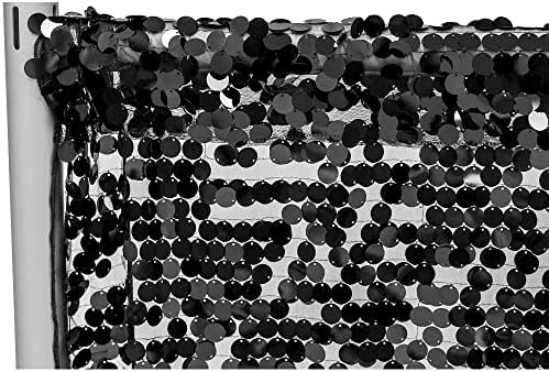CVL 1 Pc, Large Payette Sequin 10Ft H X 52" W Drape/Backdrop Panel - Black for Wedding, Baby Shower, Quinceanera/Sweet 16, New Years Bash, Anniversary Party by CVL