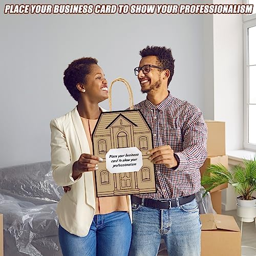 Colarr 50 Pcs House Shaped Gift Bag Real Estate Agent Supplies, Brown - Image 5
