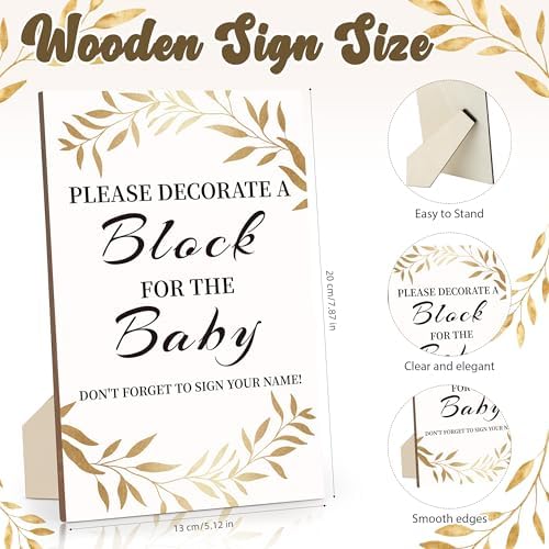 wookidel 72PCS Baby Shower Games Kit, Baby Blocks for Baby Showe - Image 3