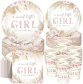 Funnymoom 250 Pcs Boho Floral Baby Shower Decorations for Girls Serves 50 by Funnymoom
