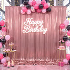 10x10ft Rose Gold Backdrop Curtains Wedding Party Glitter Sequin Curtain Backdrop Fabric Shimmer Drapes Backdrop Bridal Baby Shower Birthday Christmas Photoshoot Background Photography 5x10FT，2 Panels - Image 2