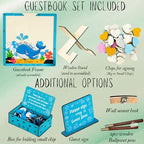 Ocean Whale Baby Shower Guest Book Alternative Drop Box Frame Under the Sea - Image 7