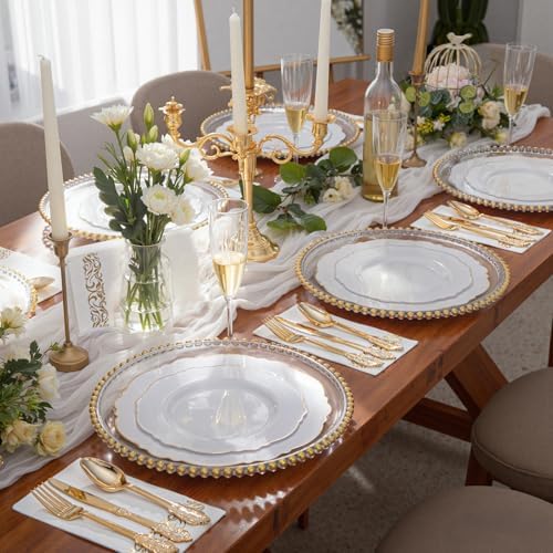 WDF 300 Pieces Gold Plastic Silverware Disposable - Heavy Duty Plastic Cutlery - Gold Silverware Sets Includes 100 Forks, 100 Spoons, 100 Knives for Baby Shower/Wedding/Birthday/Party - Image 4