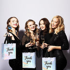 Fumete 50 Pcs Iridescent Glossy Thank You Gift Bag with Handles - Image 6