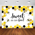 Avezano Sweet As Can Bee Backdrop for Girl Baby Shower Honeycomb Bee Baby Shower Bee-Day Birthday Party Decorations Cake Table Banner Photoshoot Photography Background (8x6ft) by AVEZANO