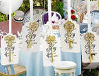 100 PCS Bridal Shower Favors Key Bottle Openers,Wedding Favors,Gifts,Decorations or Souvenirs for guests Bulk ,Bridal Shower Party Favors with Card Tag and Chains (Gold) - Image 4
