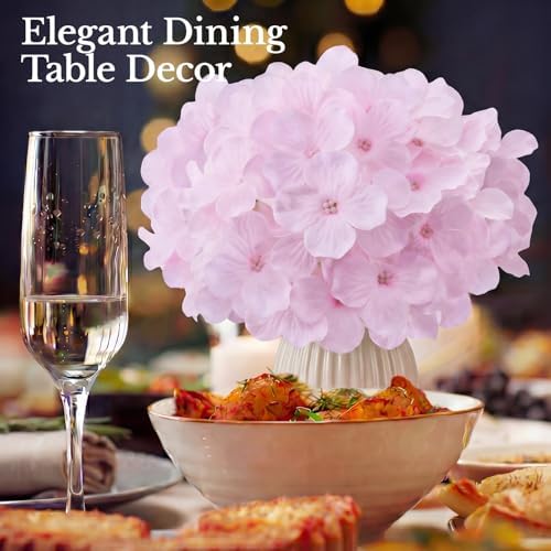 105PCS Hydrangea Artificial Flowers with Stronger Bendable Stems, Premium Silk Faux Hydrangea Flowers Bulk for DIY Wedding, Arches, Baby Showers & Large Event Decor(Pink) - Image 4