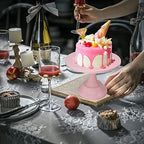 Set of 3 Pieces Cake Stands Iron Cake Holder Dessert Display Plate Serving Tray for Baby Shower Wedding Birthday Party (Pink) - Image 6