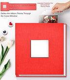 Artfeel Photo Album Self Adhesive Scrapbook Album for 3x5 4x6 5x7 8x10 Pictures,60 Pages Linen Cover with Display Window DIY Photo Book,Ideal Gifts for Family Travel Wedding Baby - Image 2