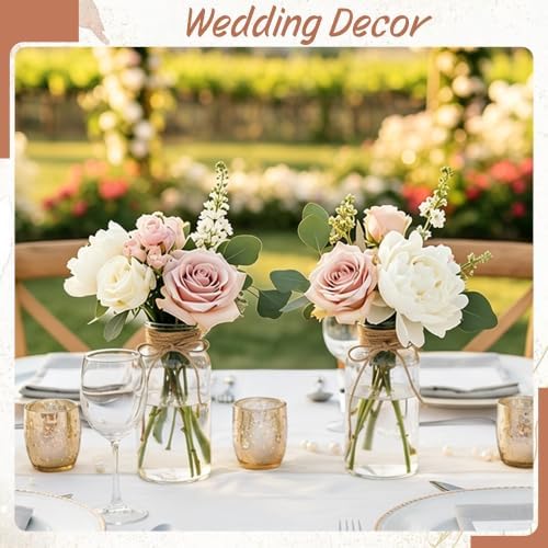 24 Pack Mason Jar Vases for Centerpieces, Clear Glass Flower Vase - Image 6
