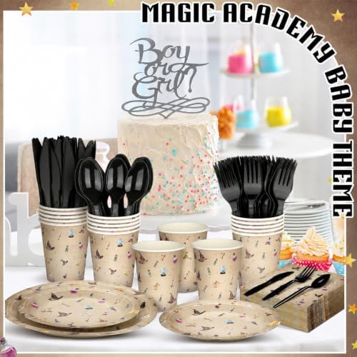 Dandat 350 Pcs Baby Shower Set, Magical Wizard, Black - Image 7