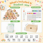 Rofio Baby Shower Blocks Set, Wooden Decorating Game Kit - Image 4