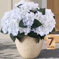 Upgraded 7-Head Hydrangea Artificial Flowers for Outdoor, UV Resistant by ECCELSO