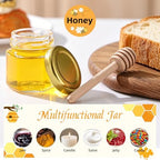 R DRURLCD 50 Pack 1.5 oz Hexagonal Mini Glass Honey Jars in Bulk with Wooden Dipper Bee Charms Thank You Cards Jutes for Baby Shower Wedding Party Favors Gifts - Image 3