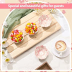 SiliFine 24 Pcs Wedding Favors for Guests Small Ceramic Bowls, Flower, Pink - Image 3