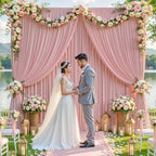 40x10ft Dusty Rose Backdrop Curtains for Wedding Parties Wrinkle Free Photo Backdrop Drapes for Photography Birthday Baby Shower Soft Fabric Party Backgournd for Photoshoot 5x10ft, 8 Panels - Image 4